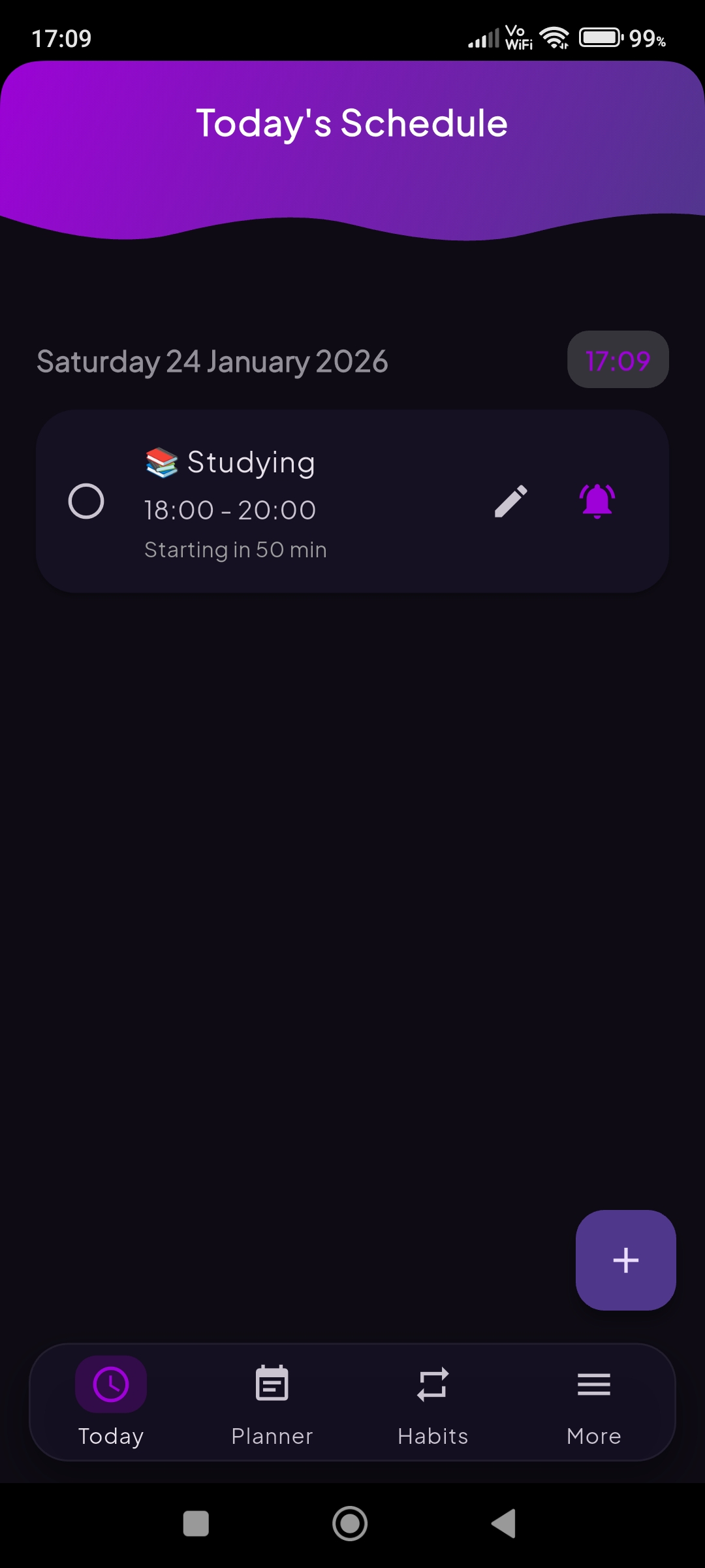 Bling Daily Schedule Screenshot